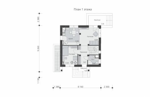 Проект двухэтажного дома с подвалом и эксплуатируемой кровлей